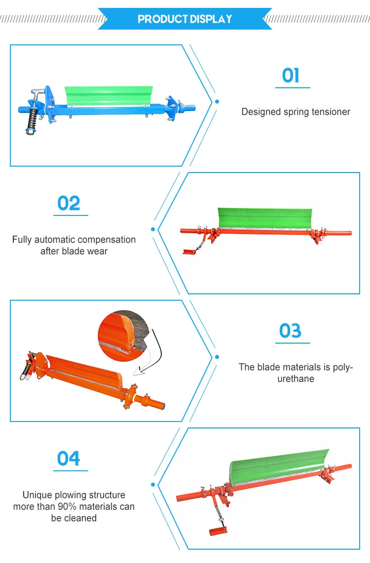 Cement Plant Conveyor Belt Cleaning Polyurethane Abrasion Resistant Adjustable Belt Cleaner PU Scraper for Mining Industry