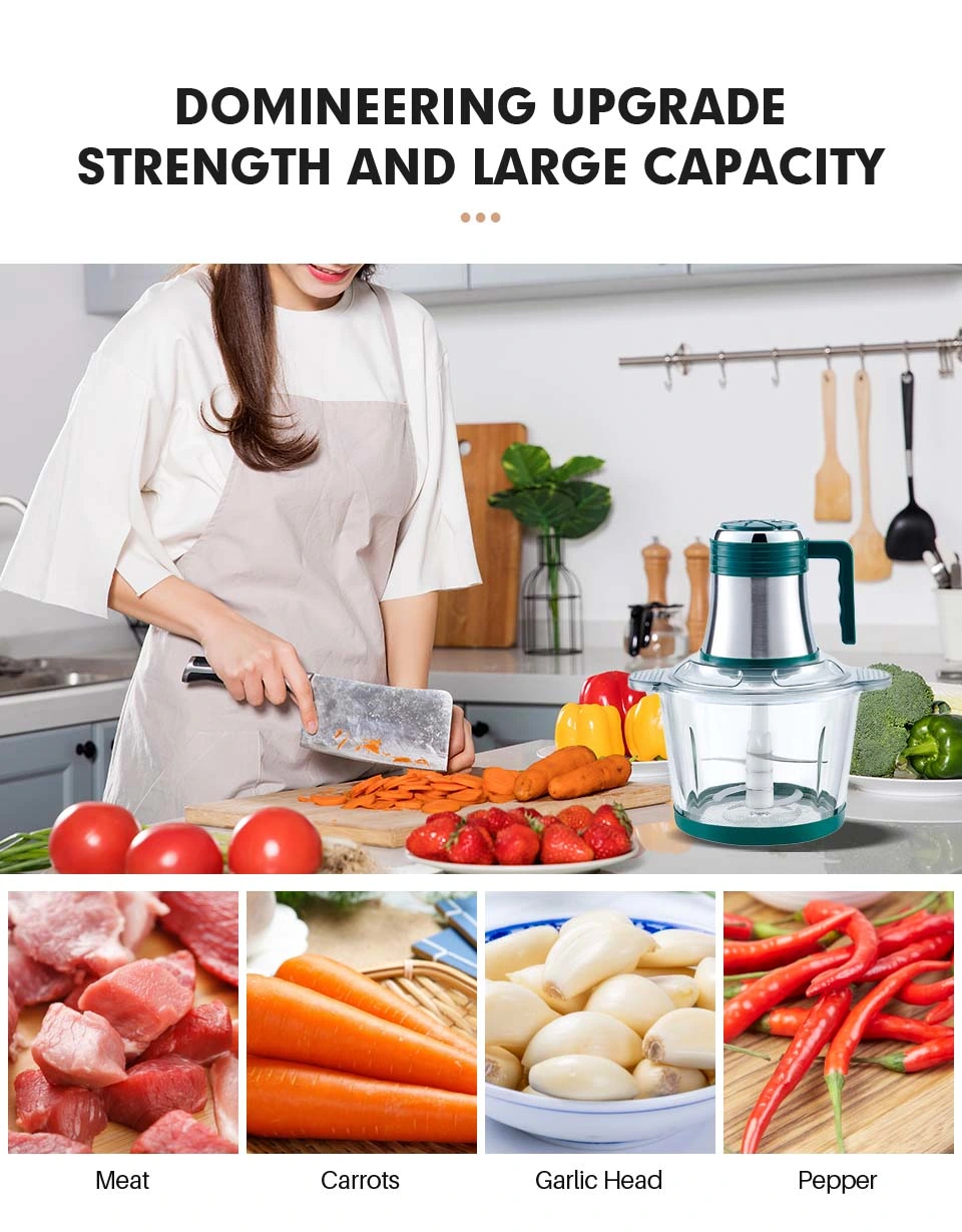 China Home Kitchen Appliance Heavy Duty 2L 3L 300/400W Plastic Power/Electric Meat Grinder Machine Mini Vegetable Chopper Price for Food/Onion/Garlic