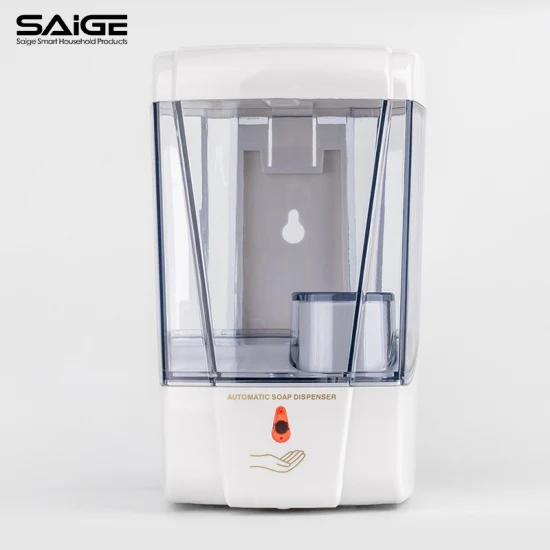 Dispensador de jabón líquido de gel automático sin contacto con sensor automático montado en la pared del hotel Saige de 700 ml